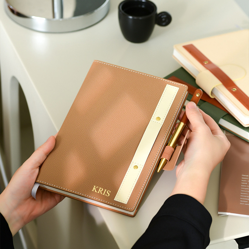 Engraving PU Cover A5 Notebook - Embroidery Alphabet ulasan dan harga