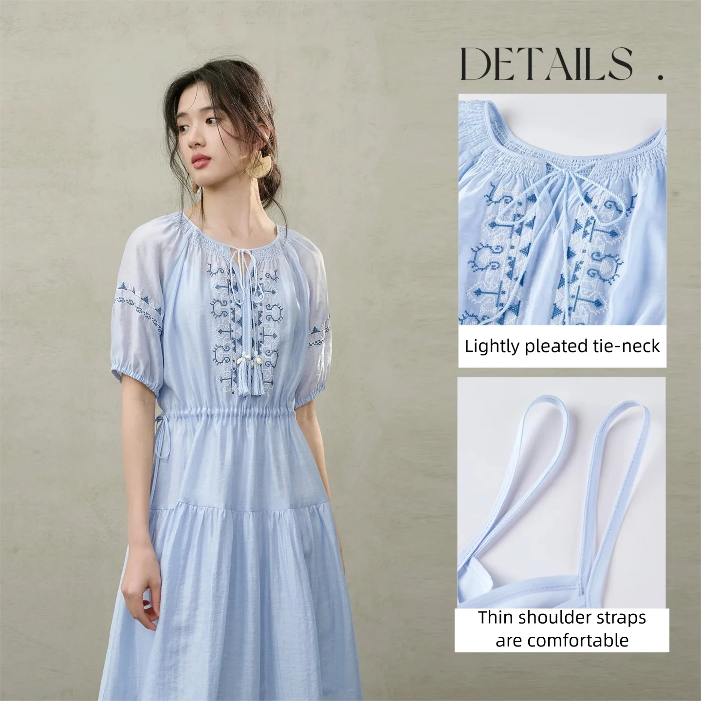 SENTUBILA Women's Boho Two-Pie - Embroidery Class ulasan dan harga