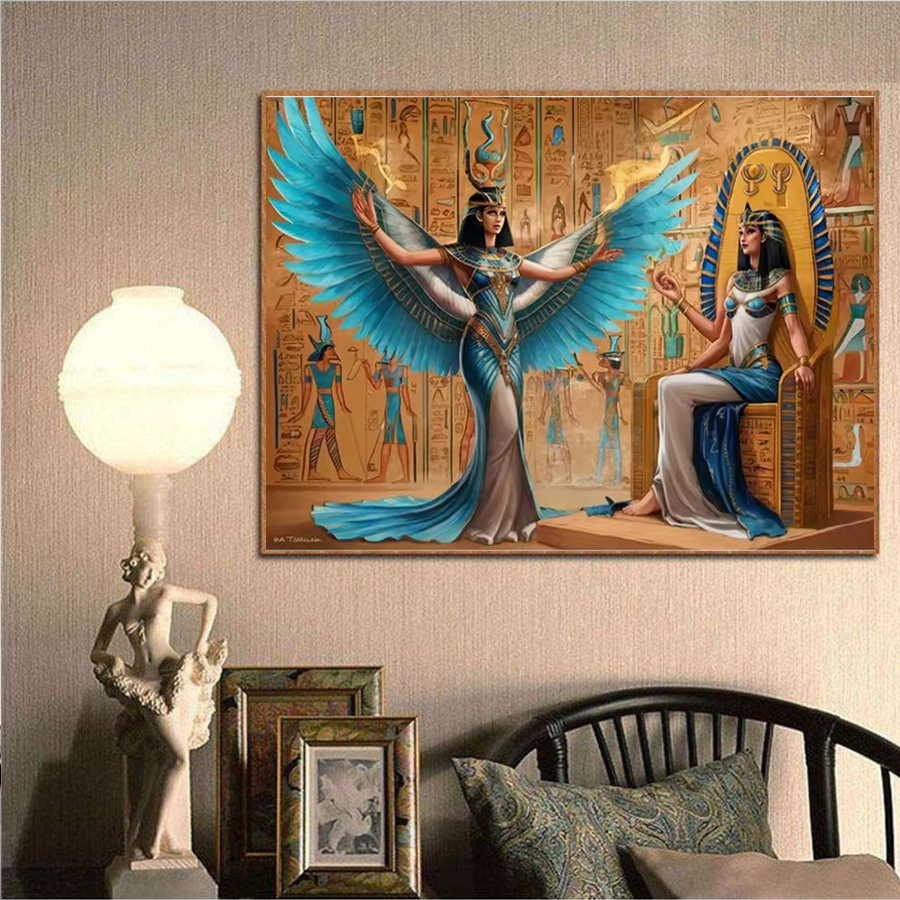 Pharaoh and winged goddess Dia - Embroidery In Egypt ulasan dan harga