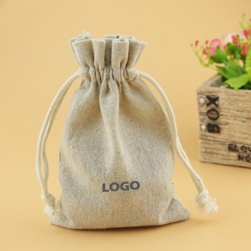 50PCS Linen Drawstring Bags Je - Linen Fabric Natural ulasan dan harga