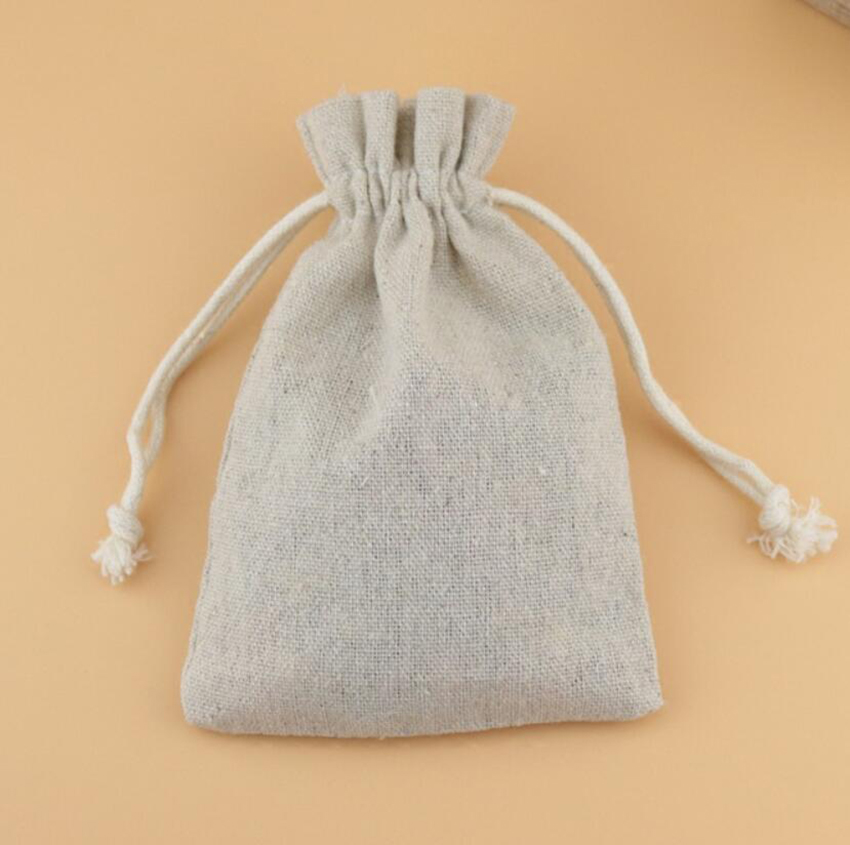 50PCS Linen Drawstring Bags Je - Linen Fabric Natural ulasan dan harga