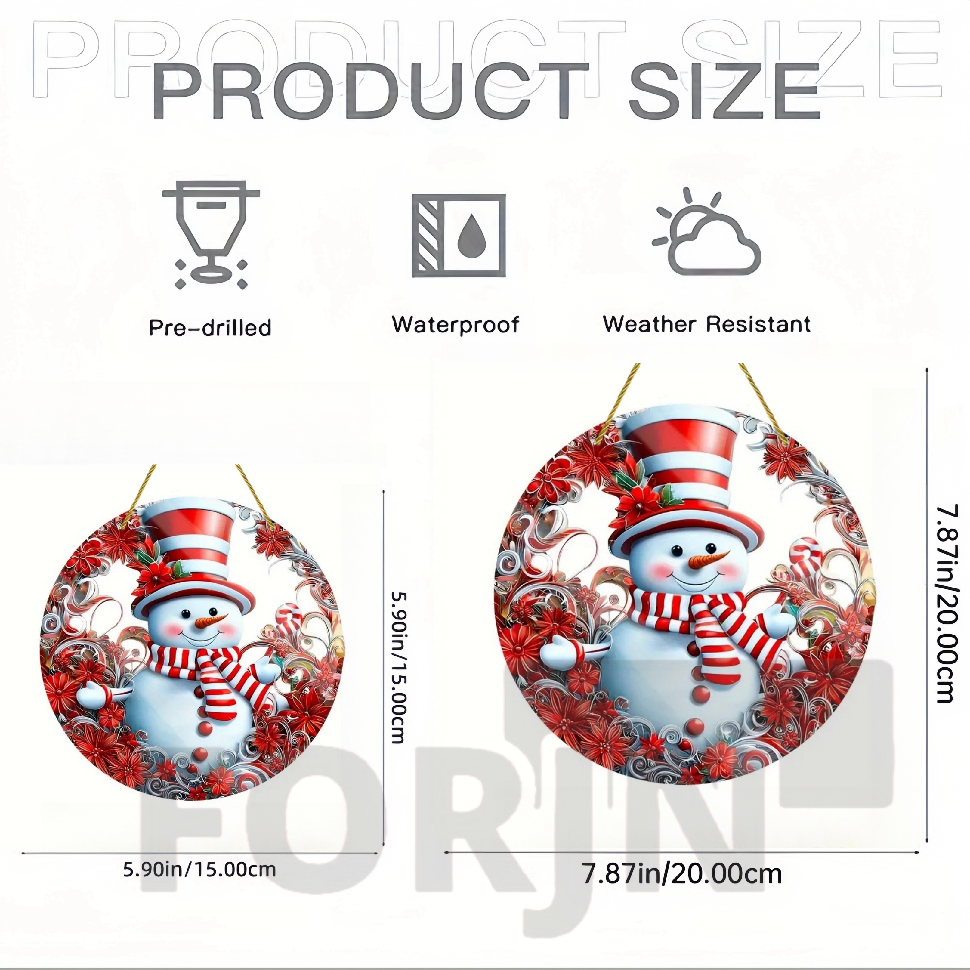 Christmas Snowman Acrylic Roun - Embroidery Water ulasan dan harga