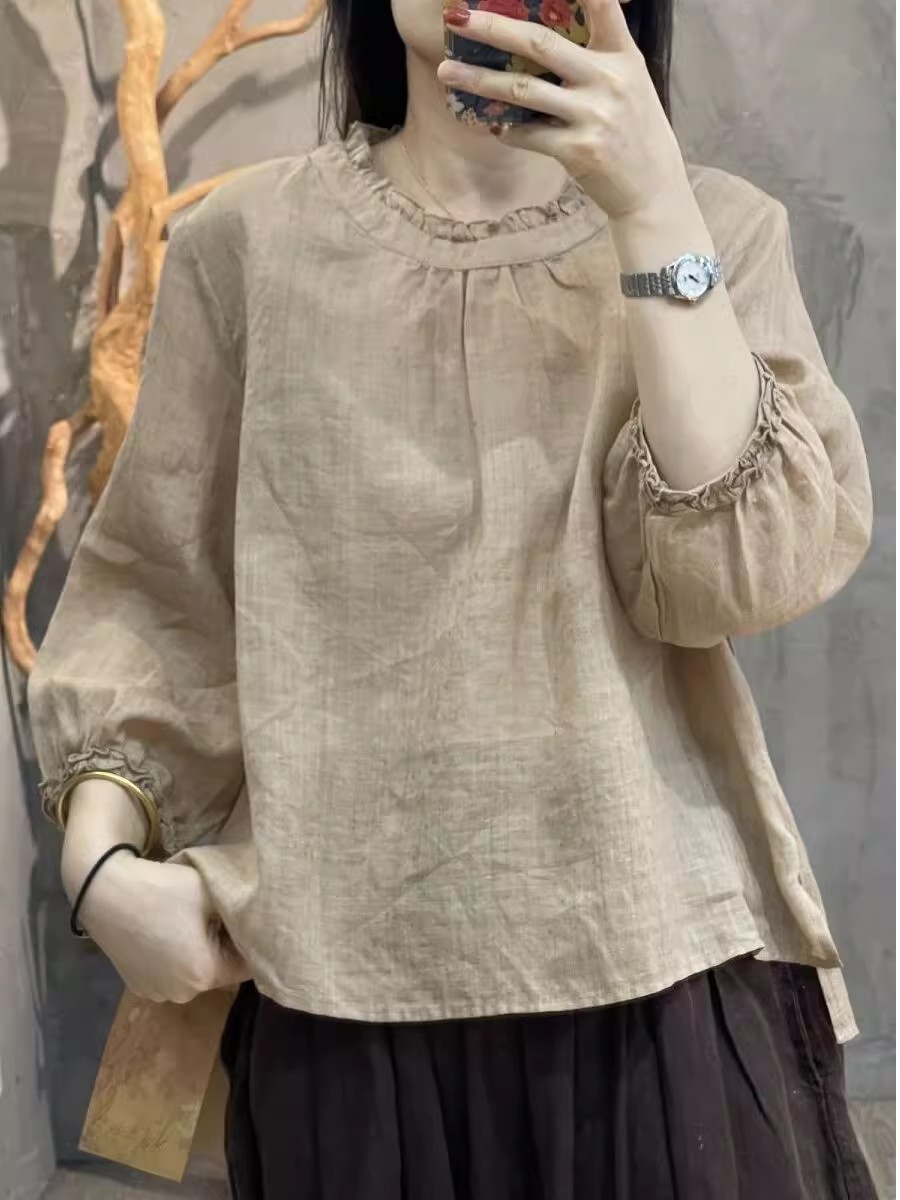 Linen Cotton Blend irt with La - Linen Fabric Natural ulasan dan harga