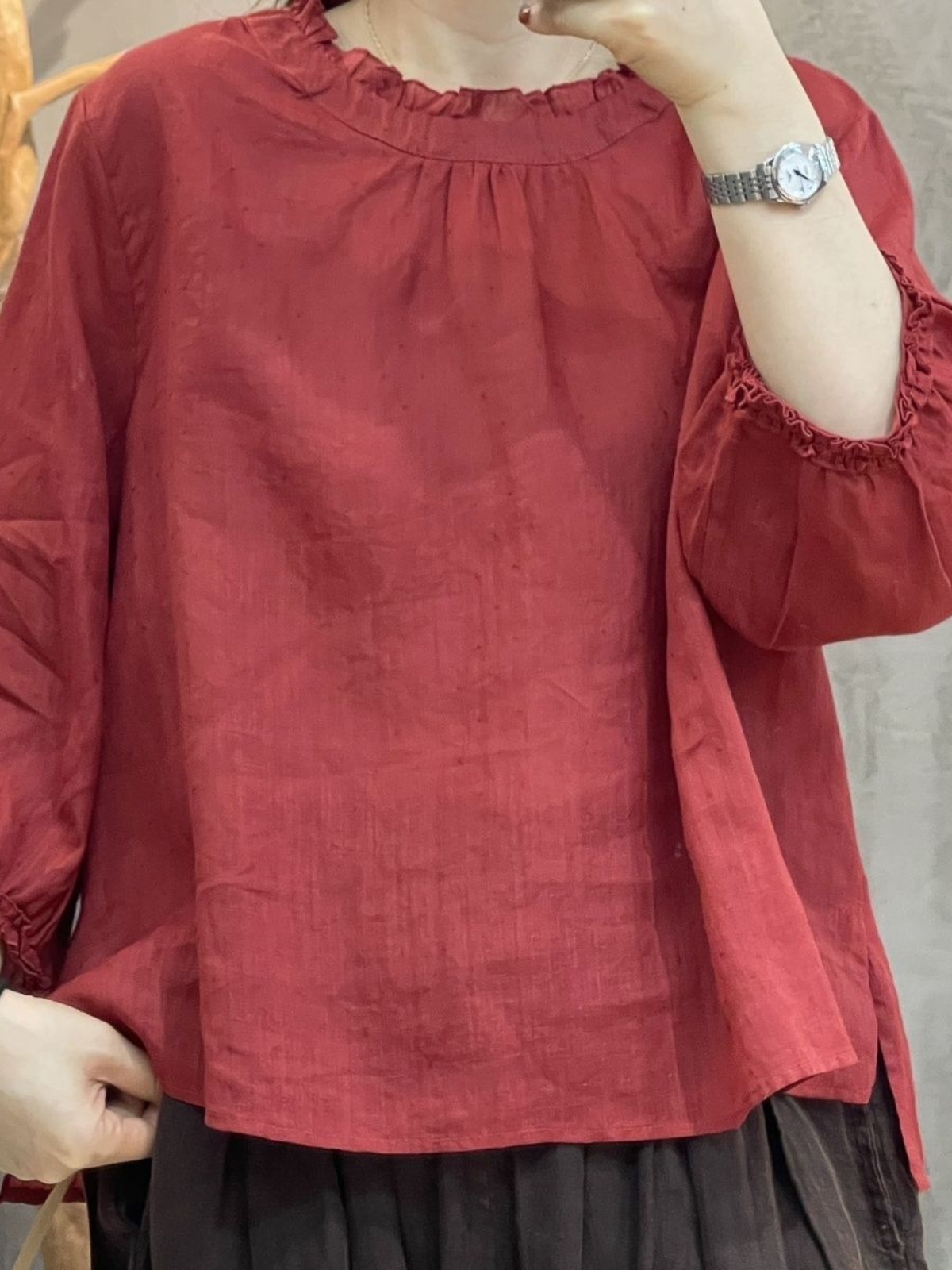 Linen Cotton Blend irt with La - Linen Fabric Natural ulasan dan harga