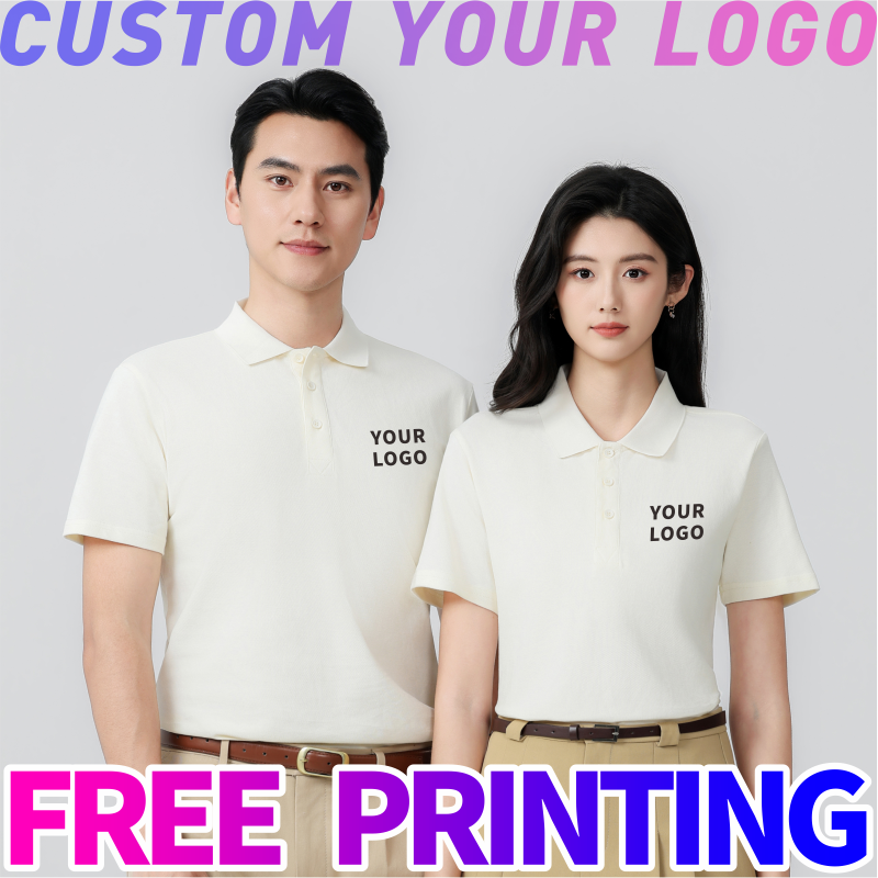 Custom polo T-shirt free print - Embroidery Men Shirt ulasan dan harga