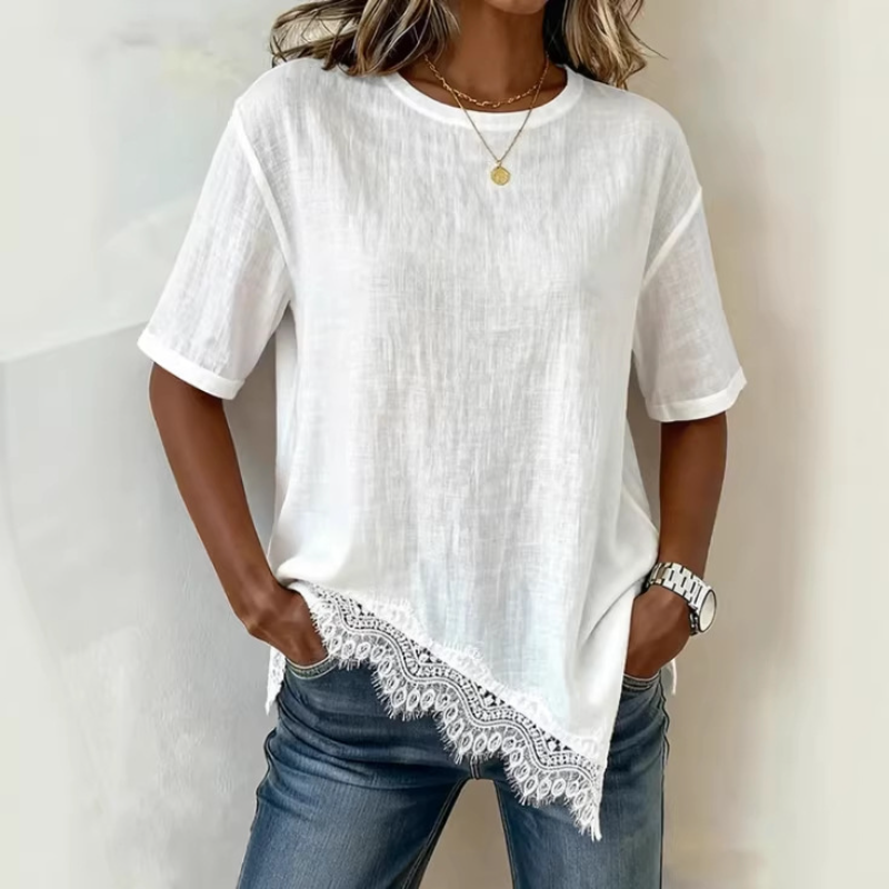 Women Vintage V Neck Lace Ruff - Embroidery Men Shirt ulasan dan harga