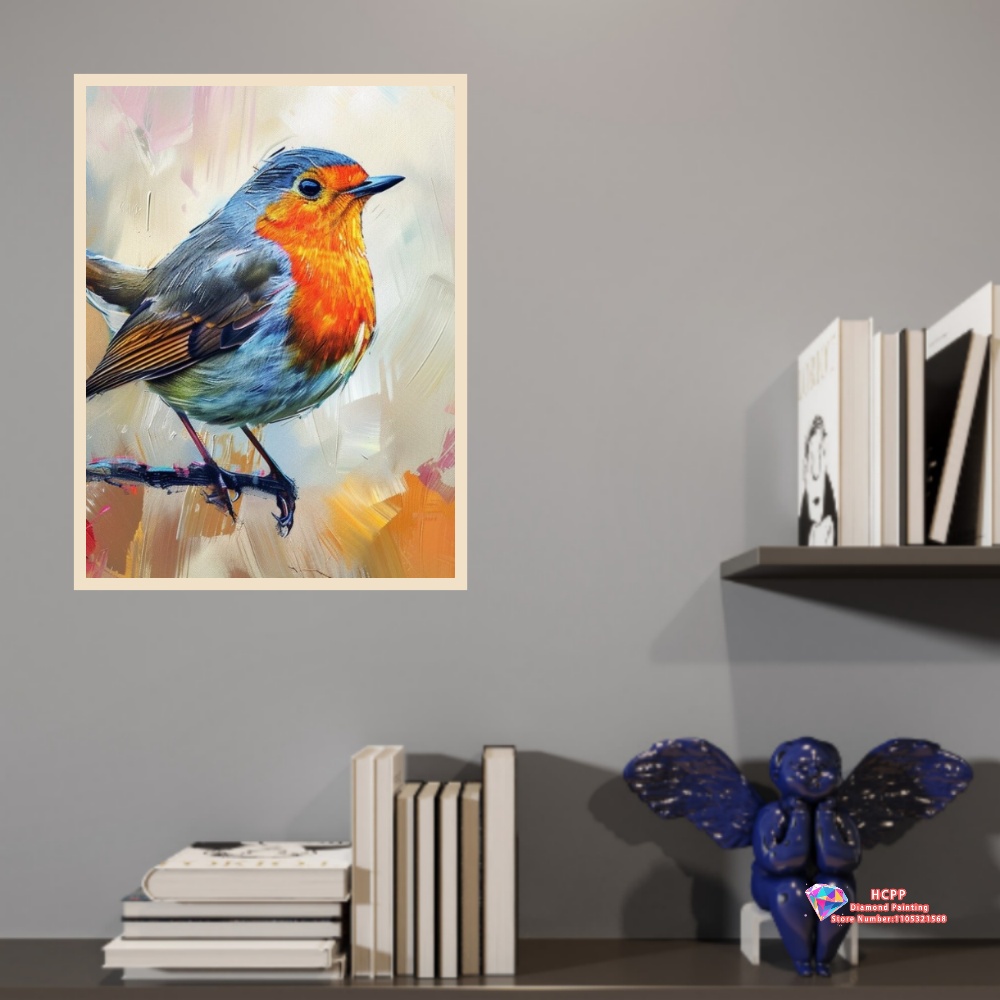 unframe Robin Bird Cute Robin  - Embroidery Artwork ulasan dan harga