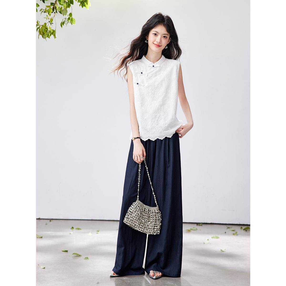 VIMLY Chinese Style Two Piece  - Embroidery Class ulasan dan harga