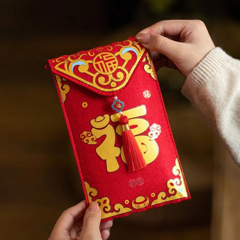 Multiple Patterns Money Pocket - Embroidery Red ulasan dan harga