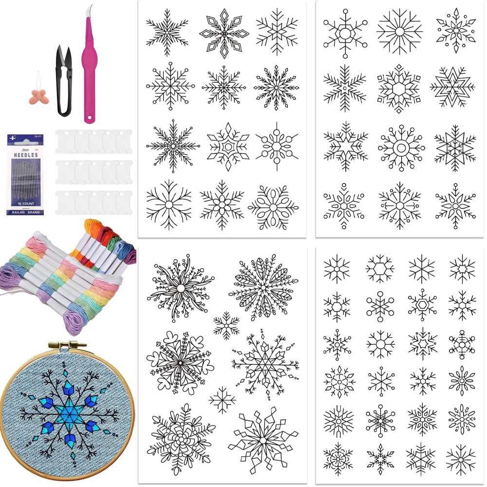 Snowflake Wreath Stick and Sti - Embroidery Meaning ulasan dan harga