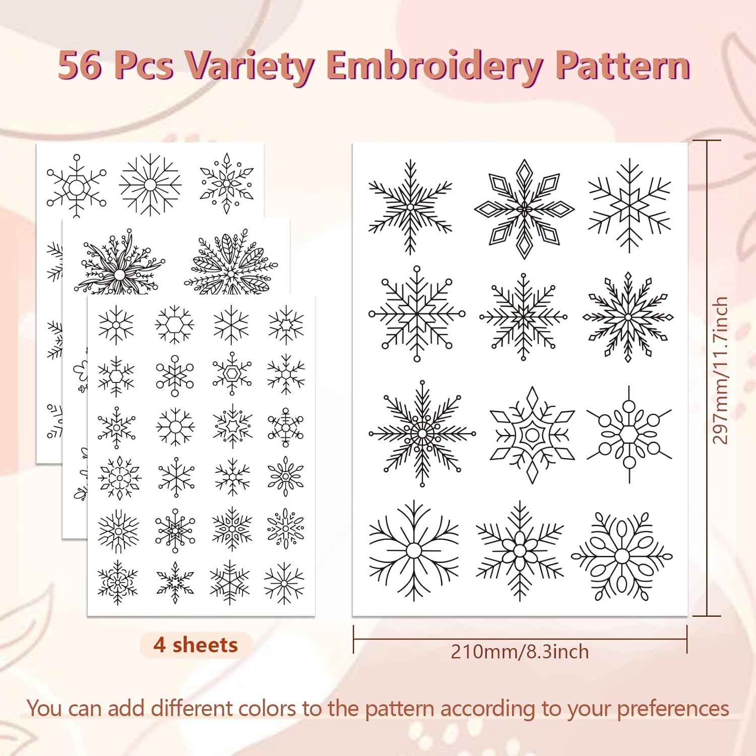 Snowflake Wreath Stick and Sti - Embroidery Meaning ulasan dan harga