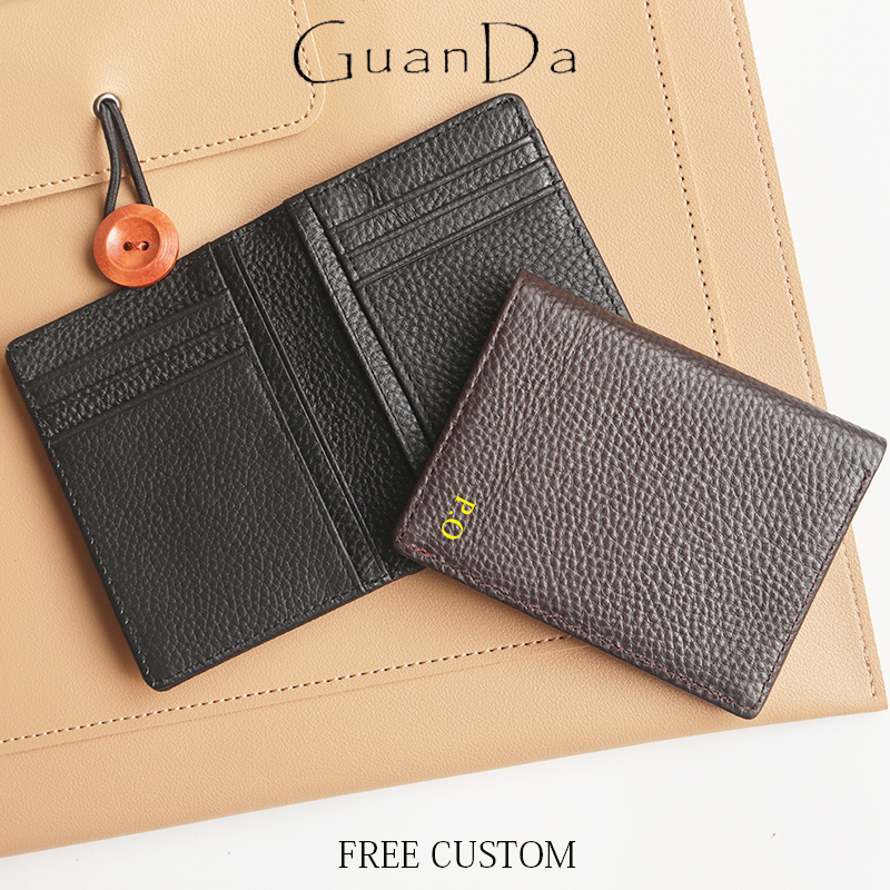 Genuine Leather Card Holder Ma - Embroidery Alphabet ulasan dan harga