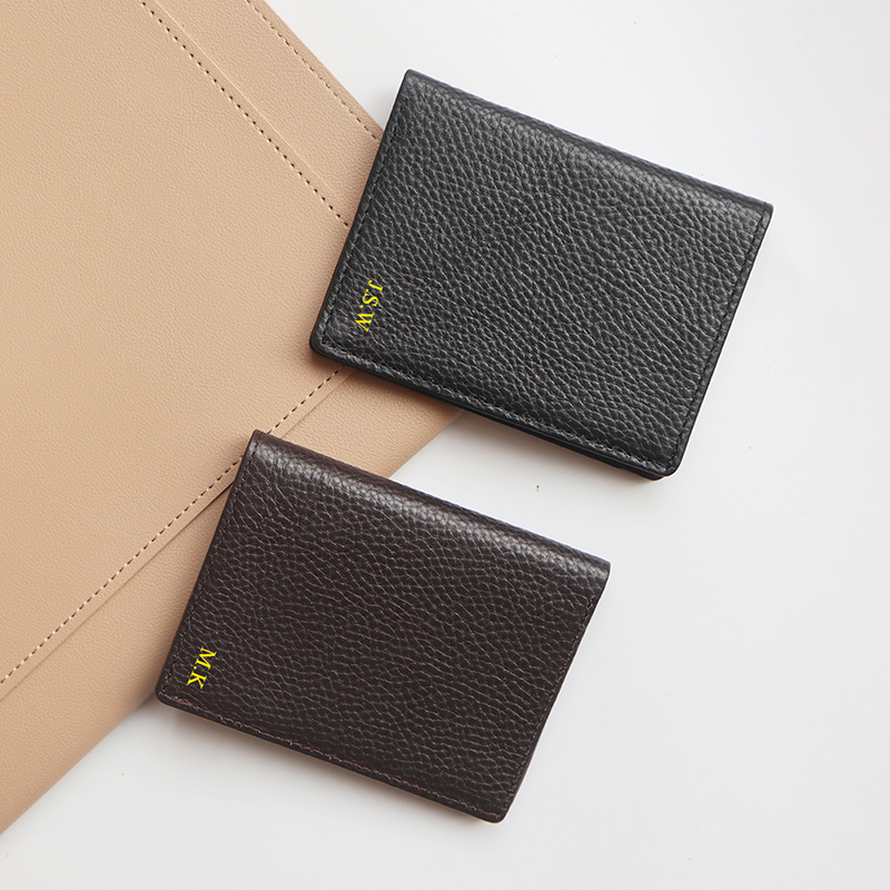 Genuine Leather Card Holder Ma - Embroidery Alphabet ulasan dan harga