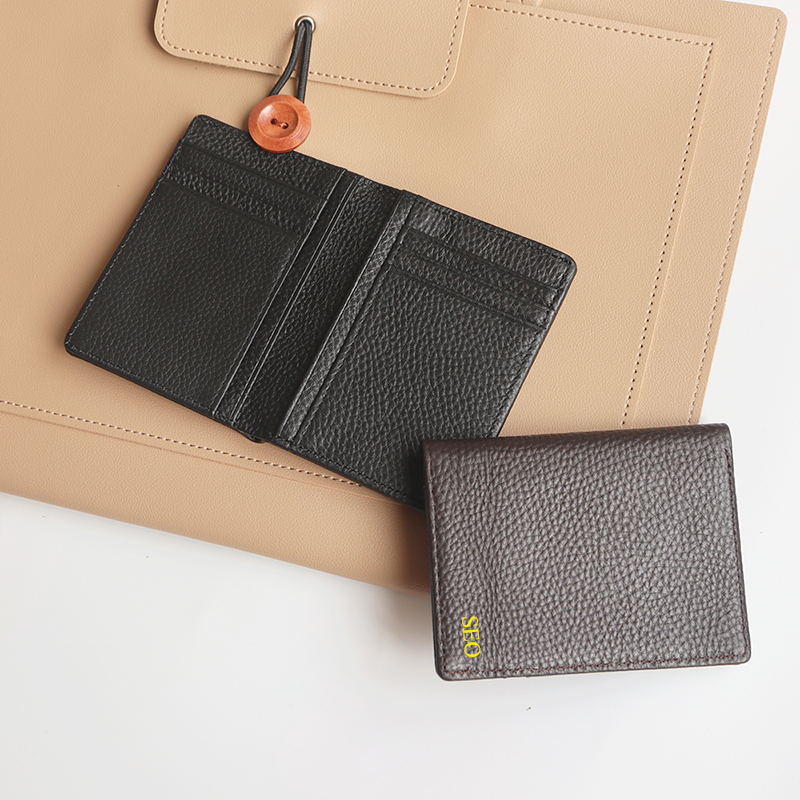 Genuine Leather Card Holder Ma - Embroidery Alphabet ulasan dan harga