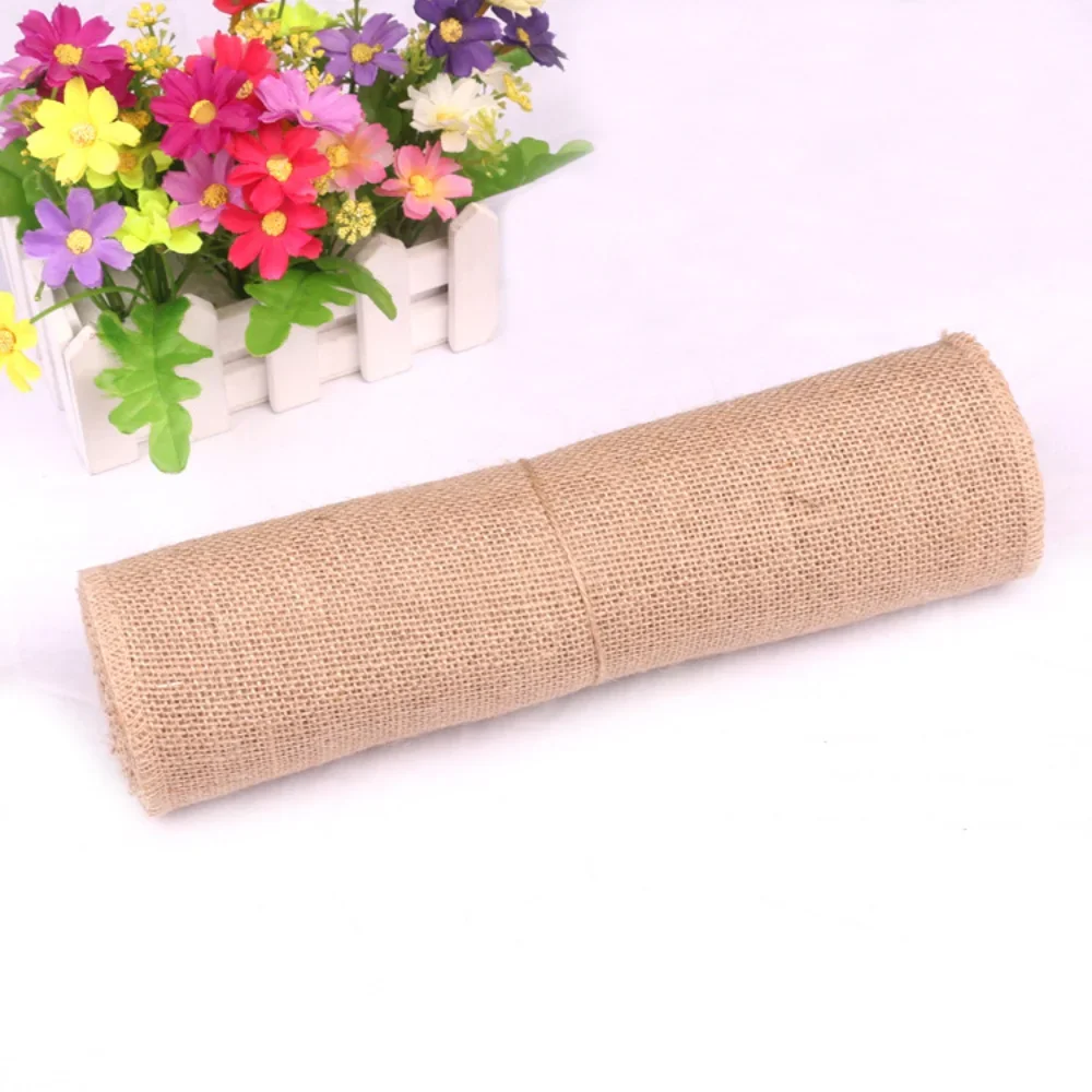 Natural Beige Burlap Roll 30cm - Linen Fabric Natural ulasan dan harga