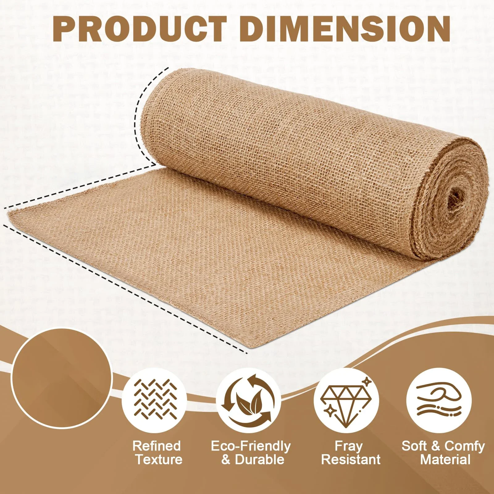 Natural Beige Burlap Roll 30cm - Linen Fabric Natural ulasan dan harga