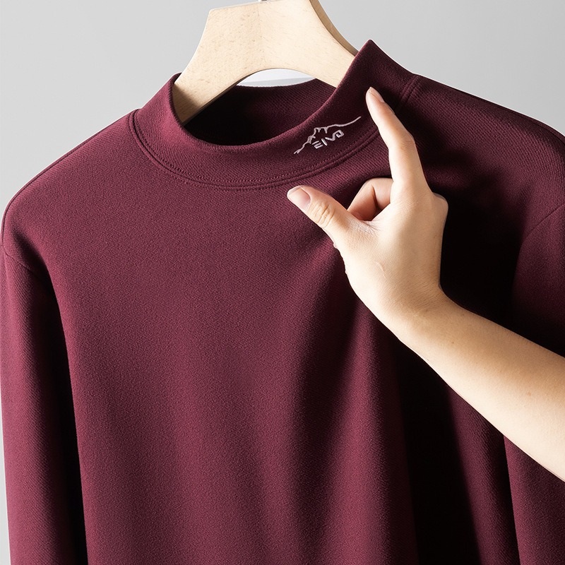 Warm Thermal Tops Men Basic Un - Embroidery Men Shirt ulasan dan harga