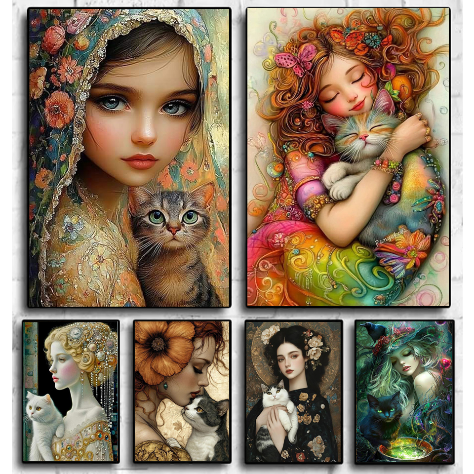 5D Diamond Painting Cross Stit - Embroidery Cat ulasan dan harga