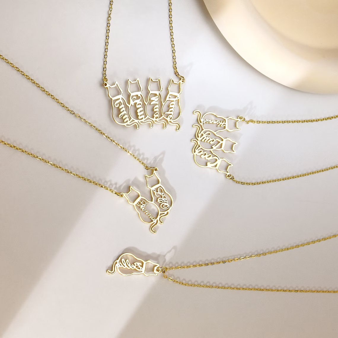 Personalized Name Cat Necklace - Embroidery Cat ulasan dan harga