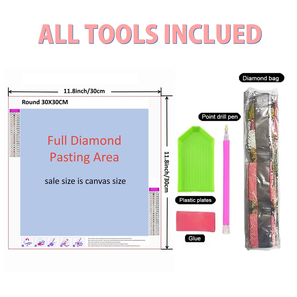 1pc frameless  5D DIY Diamond  - Embroidery Artwork ulasan dan harga