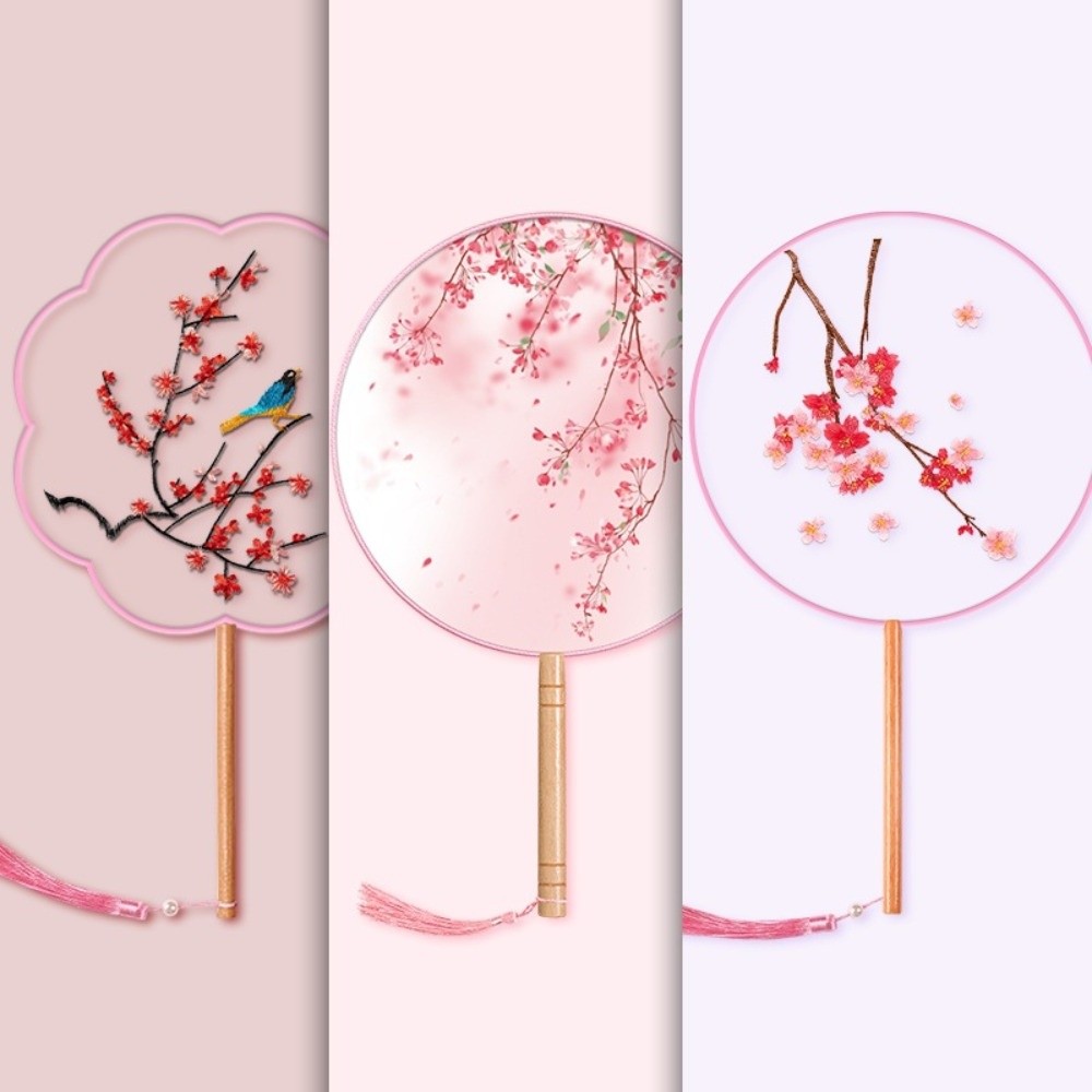 Silk Material Chinese Round Ha - Embroidery Meaning ulasan dan harga