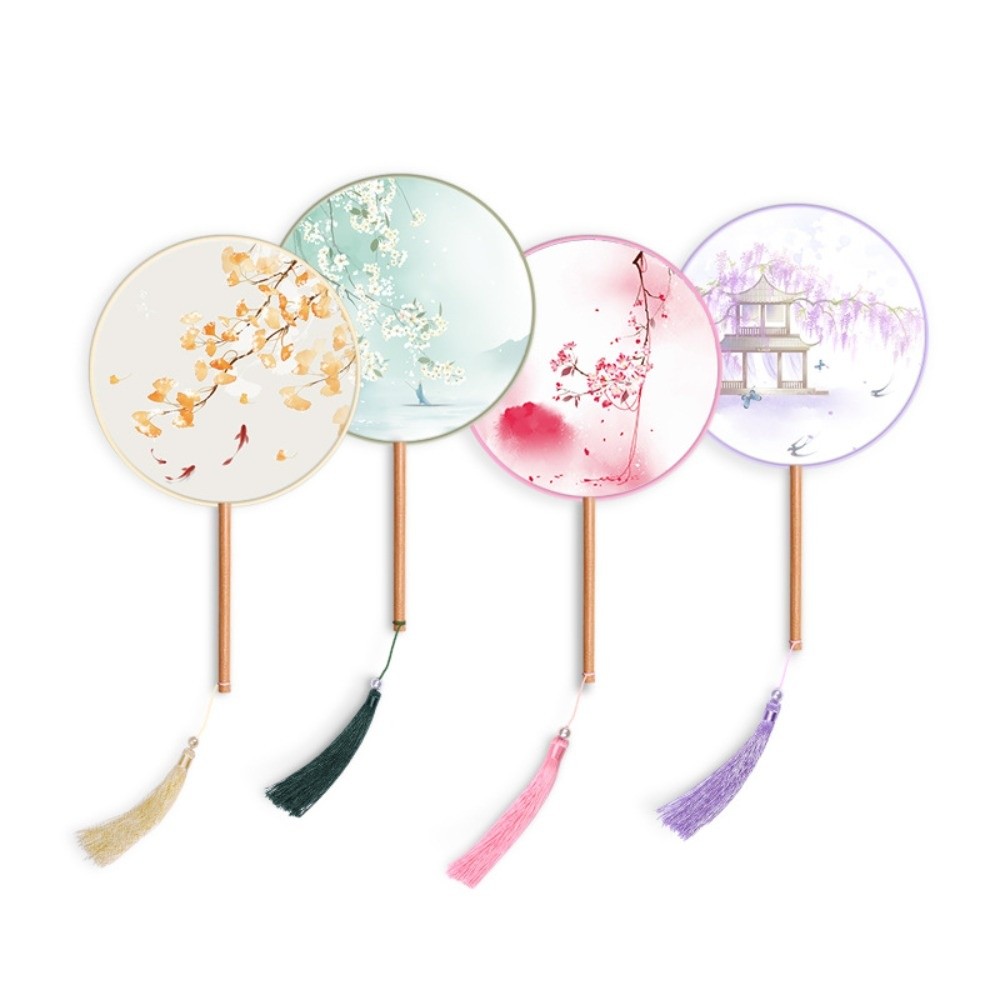 Silk Material Chinese Round Ha - Embroidery Meaning ulasan dan harga