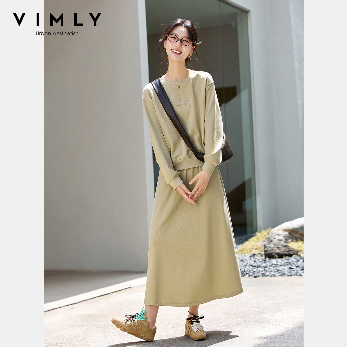 VIMLY 2 Piece Skirt Sets Woman - Embroidery Class ulasan dan harga