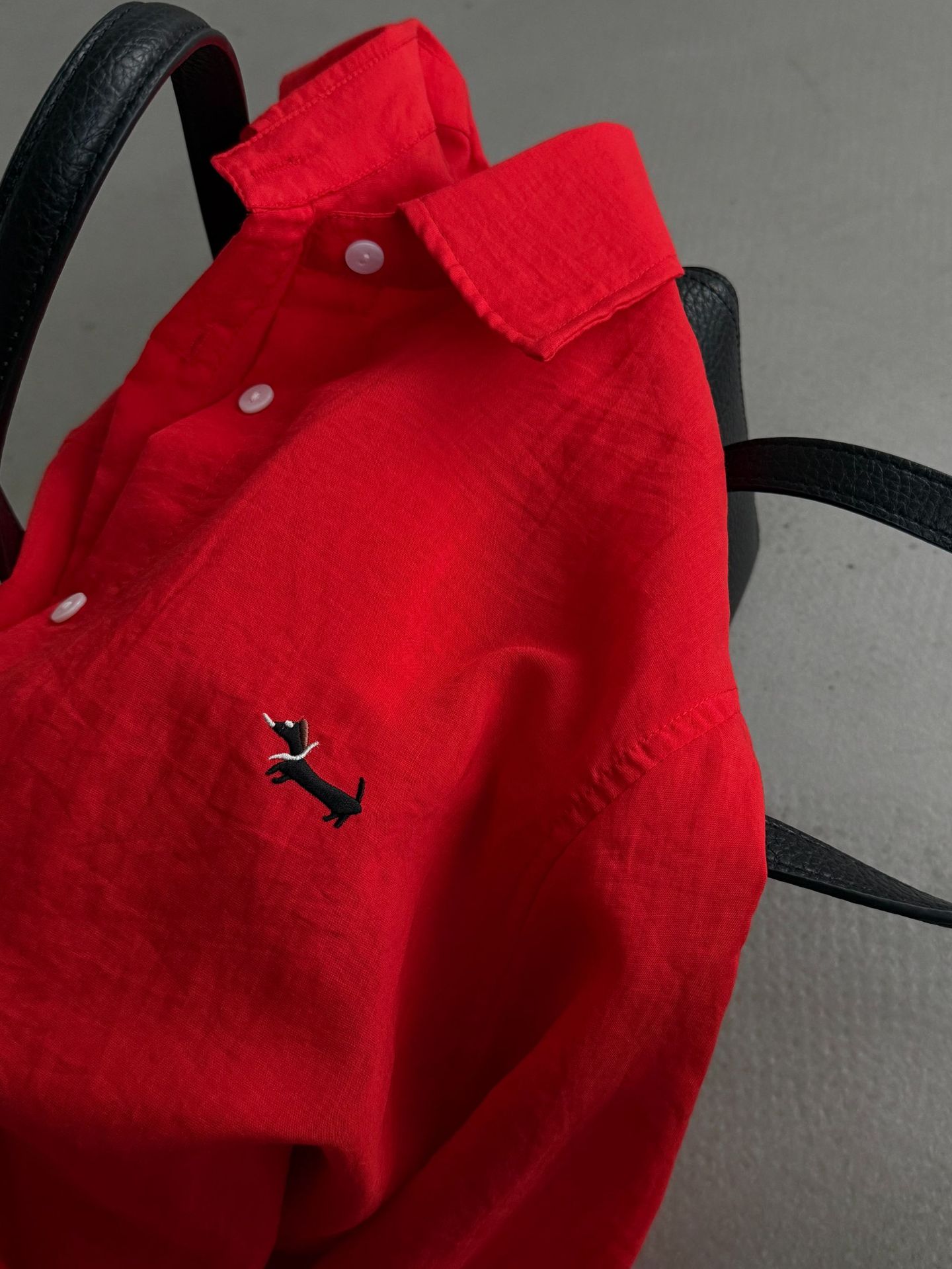 Embroidered Puppy Lightweight  - Embroidery Men Shirt ulasan dan harga