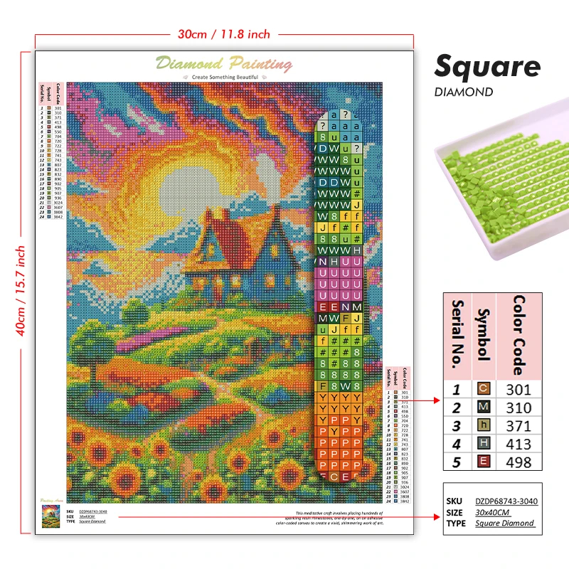 1PC frameless Easter Jesus Squ - Embroidery Artwork ulasan dan harga