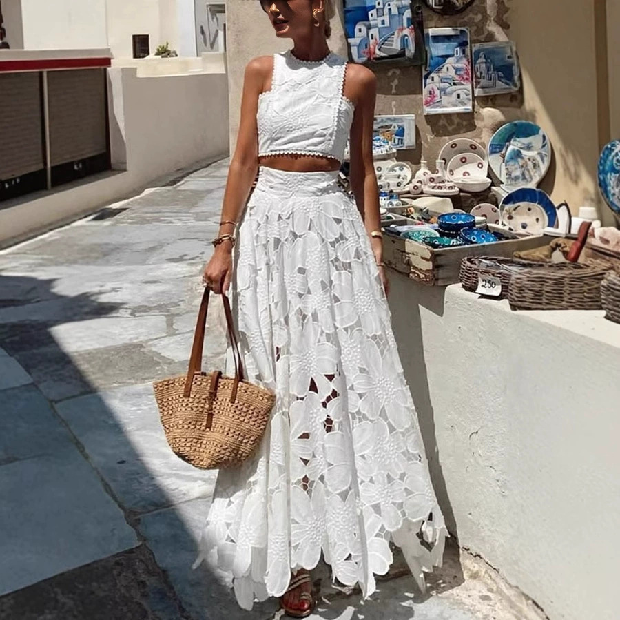Women's White Floral Lace Embr - Embroidery Class ulasan dan harga