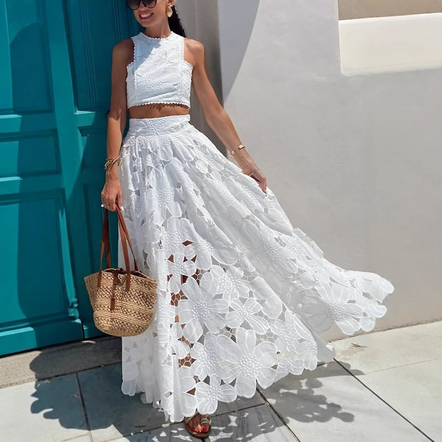 Women's White Floral Lace Embr - Embroidery Class ulasan dan harga